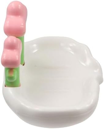 Plastic Flower Shape Soap Holder for Shower Kitchen Pink