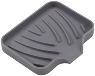 WELANGBN 1 Pack Silicone Soap Dish with Drain Grey