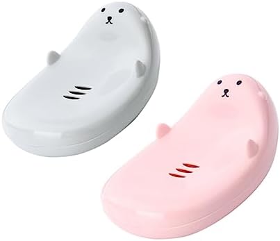 BRIGHTFUFU Cartoon Design Soap Dish Double Draining Holder