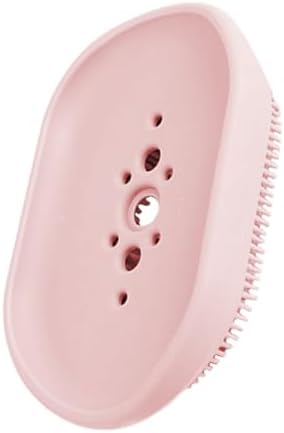 Self Draining Silicone Soap Dish with Brush Holder