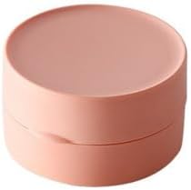 Portable Soap Dish with Lid Waterproof Travel Soap Holder 8x8x45cm Pink