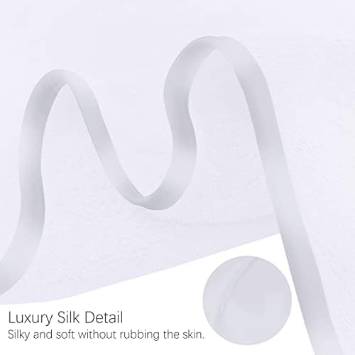 TENSTARS Luxury Silk Hemmed Microfiber Towels - Set of 6 16x28 Inch White