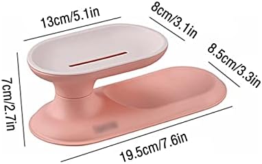 YAOLUU 360-Degree Rotating Soap Dish with Drainage Pink