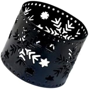 Unique Iron Christmas Candle Holder with Snowflake Pattern