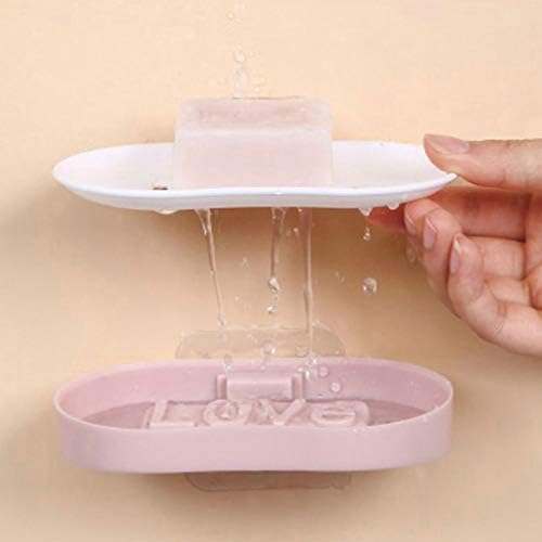 TOPBATHY Double Layer Wall Mounted Pink Soap Holder