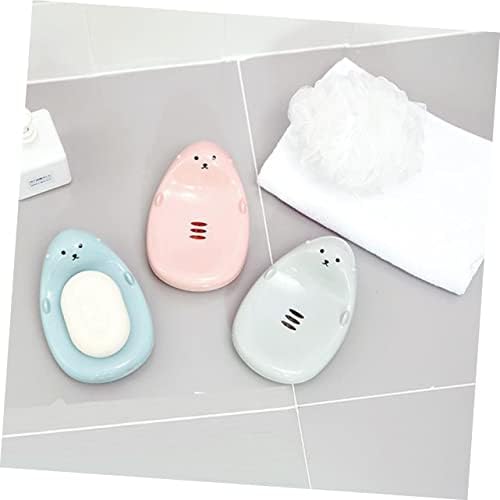 BRIGHTFUFU Cartoon Design Soap Dish Double Draining Holder