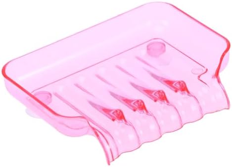 Amosfun Clear Soap Dish with 2 Suckers for Bathroom Wall Mount
