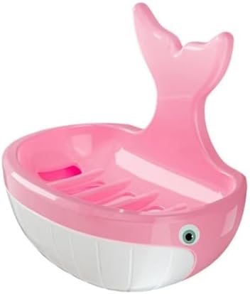 Cute Whale Soap Dish Suction Cup Holder for Shower and Bathroom