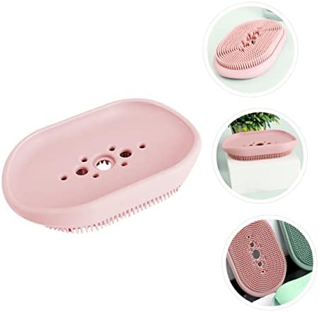 ABOOFAN Self Draining Soap Dish Holder Pink