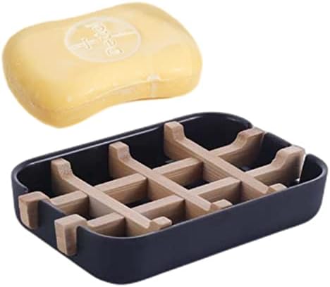 TRIIFON Bamboo Soap Dish with Drainage Frame