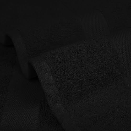 Lenenz Luxury Bath Towels 4 Pack 27x54 Black