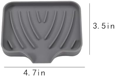 WELANGBN 1 Pack Silicone Soap Dish with Drain Grey