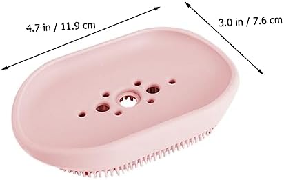 Silicone Soap Dish with Built-In Brush for Bathroom Sink