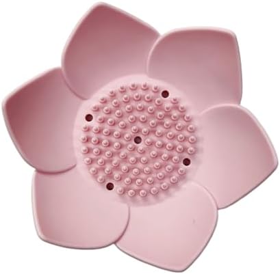 Curfair Pink Lotus Soap Dish with Non-Slip Base
