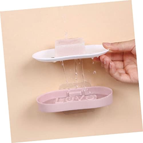 Ciieeo Dual Layer Wall Soap Dish Holder with Suction Cups