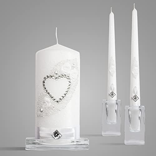 VABA Family Marriage Unity Candle Set for Wedding Ceremony