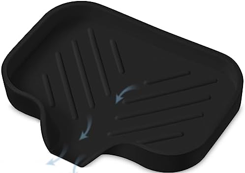 Black Silicone Soap Dish Tray for Kitchen Sink