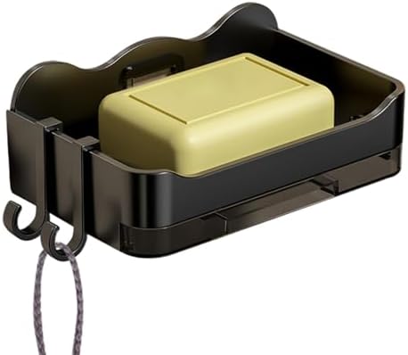 Stylish Wall Soap Holder with Hooks - No Drilling