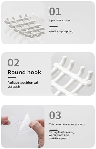 Loyliawa Soap Rack with Multi Hooks and Quick Drainage