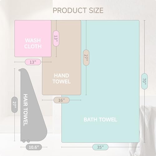 Super Soft Waffle Towel Set - 4 Piece Microfiber Bath Towels