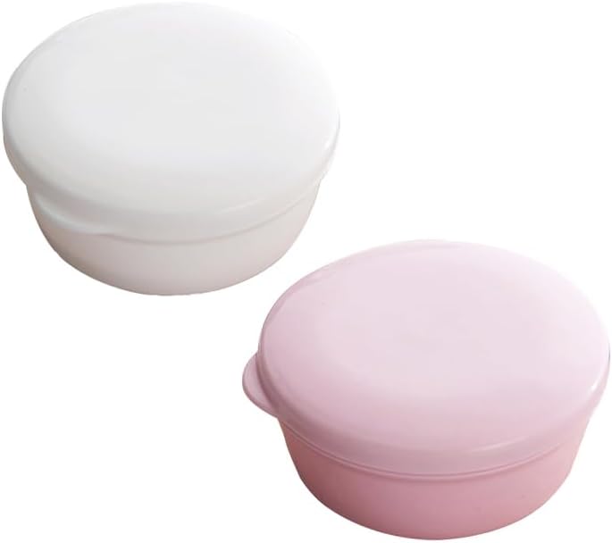 KDUPUP Round Plastic Soap Holder Travel 2PCS