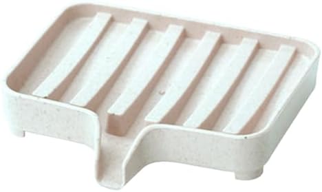 Bathroom Soap Holder - Self-Draining Double Layer Dish Keep Soap Dry Clean Beige