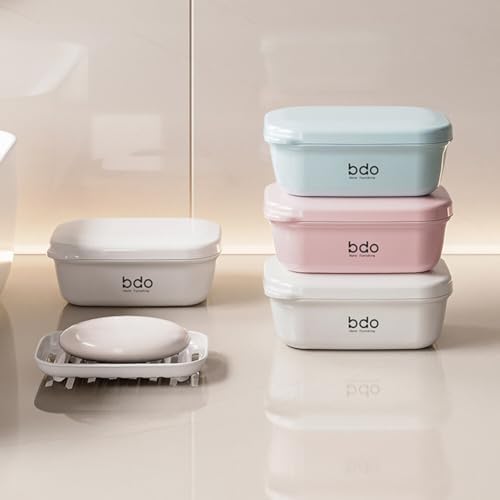 EUBUY Leakproof Travel Soap Holder with Lid and Drainage Tray