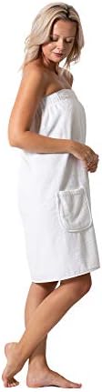 Robe Direct Womens Terry Cloth Spa Towel Wrap with Adjustable Closure