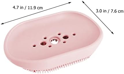 Self Draining Silicone Soap Dish with Brush Holder