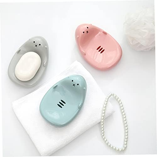 Funny Cartoon Soap Dish for Boys Girls - Pink Self-Draining Holder