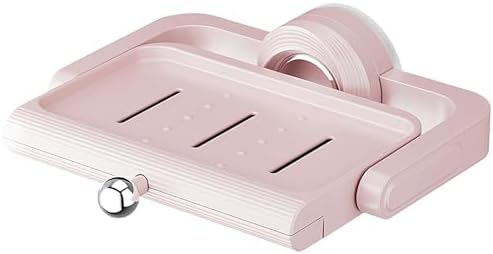 Rotating Suction Soap Holder 360 Rotate Space-Saving Drainage Pink