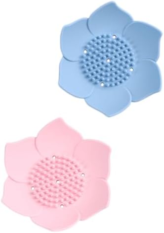 Amosfun 2pcs Silicone Soap Drainage Holders for Bathroom