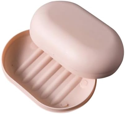 Portable Leakproof Soap Holder with Lid - Travel Soap Container Pink