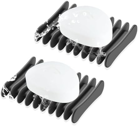 Langierspur 2 Pcs Self Draining Silicone Soap Holder - Waterfall Design Black