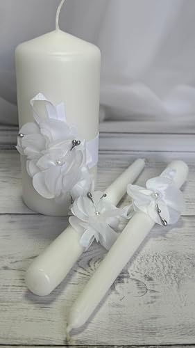 Magik Life Unity Candle Set - White Wedding Unity Candles