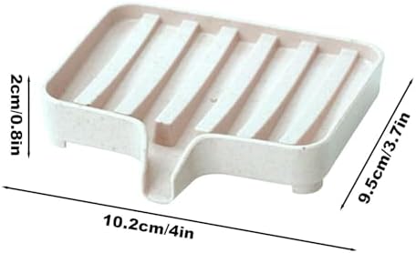 Bathroom Soap Holder - Self-Draining Double Layer Dish Keep Soap Dry Clean Beige