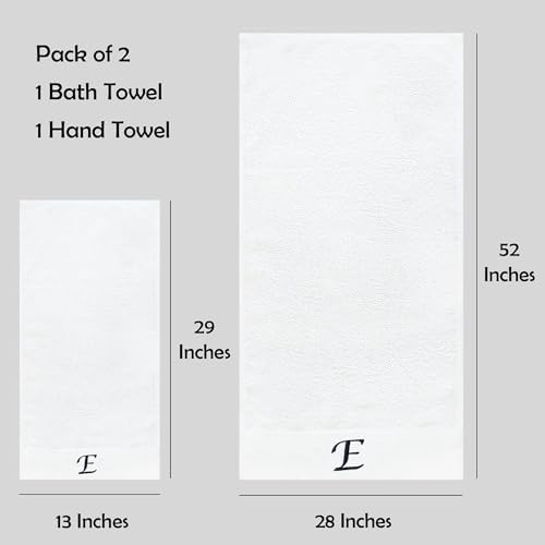 Luxury Monogrammed Towels Set - 2 Pack with Christmas Packaging