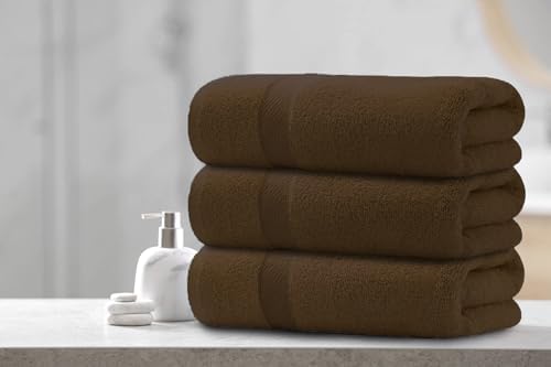 ARC HOME 100 Cotton Bath Towels Pack of 6 Brown