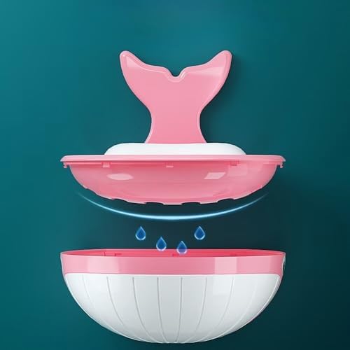 Cute Whale Soap Dish Suction Cup Holder for Shower and Bathroom