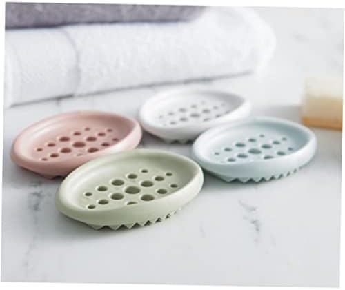 Ciieeo Oval Silicone Soap Dish Drainer Holder
