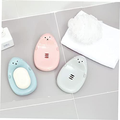 LIFKOME Heart Shaped Soap Dish Drainer Holder for Travel and Bathroom Use