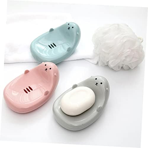 Funny Cartoon Soap Dish for Boys Girls - Pink Self-Draining Holder