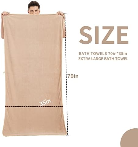OLESTER Microfiber Bath Towel Set Brown 2 Pack 1