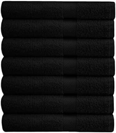 COTTON CRAFT Simplicity Bath Towels Set - 7 Pack Black 1
