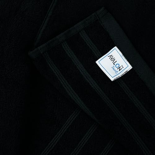 Avalon Towels Set of 4 30 x 60 Inches Soft Bath Towels Black