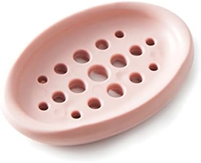 Luxshiny Oval Soap Dish Holder with Drain Design