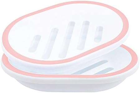 Topsky 2-Pack Soap Dish with Drain and Dry