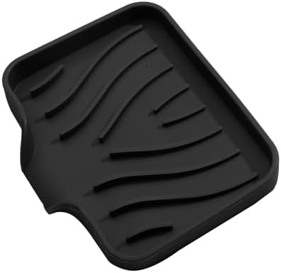 Silicone Soap Dish Self-Draining Holder - Durable Elegant Black