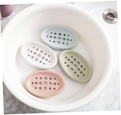 Ciieeo Oval Silicone Soap Dish Drainer Holder