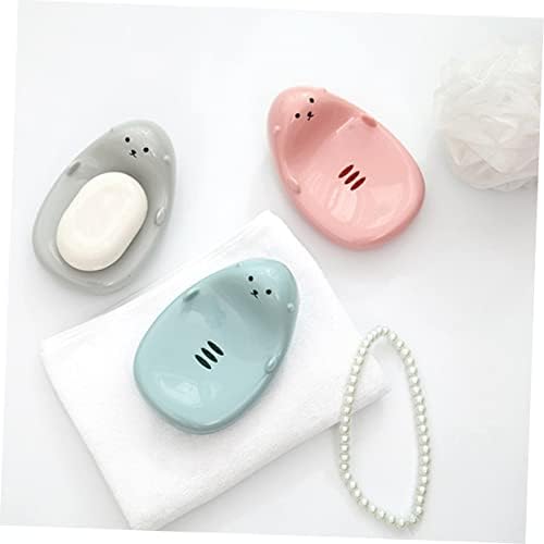 BRIGHTFUFU Cartoon Design Soap Dish Double Draining Holder